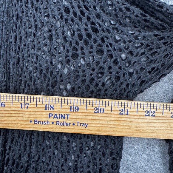 Charlie B Women Crochet Knit Open Front Waterfall Duster Cardigan Size S/M Black - Picture 10 of 11